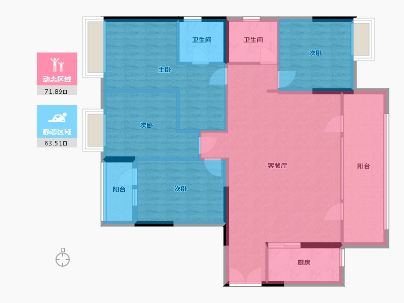 湖北省-十堰市-南山五福堂-127.00-户型库-动静分区