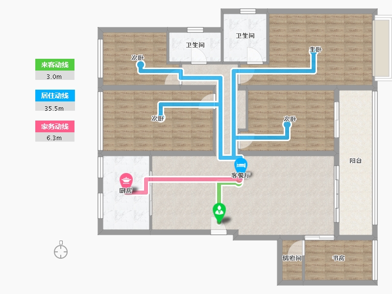 湖南省-长沙市-保利中航城四期-K区-122.37-户型库-动静线