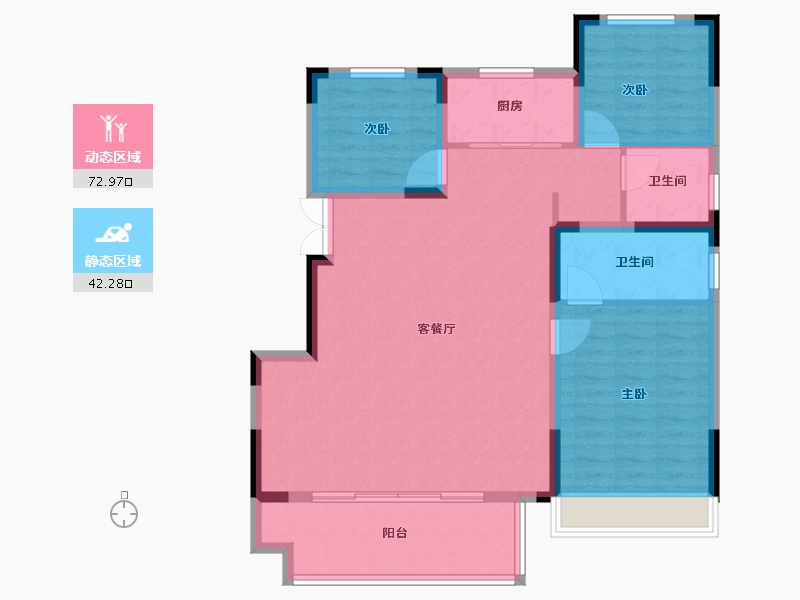 河南省-郑州市-澳海云熙赋-104.80-户型库-动静分区