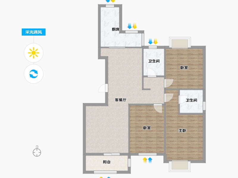 上海-上海市-嘉杰国际广场10号-114.40-户型库-采光通风