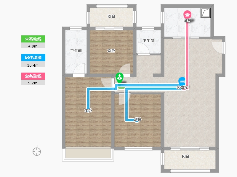 河南省-平顶山市-河东小区-111.20-户型库-动静线