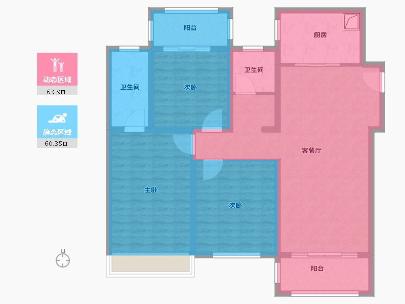 河南省-平顶山市-河东小区-111.20-户型库-动静分区