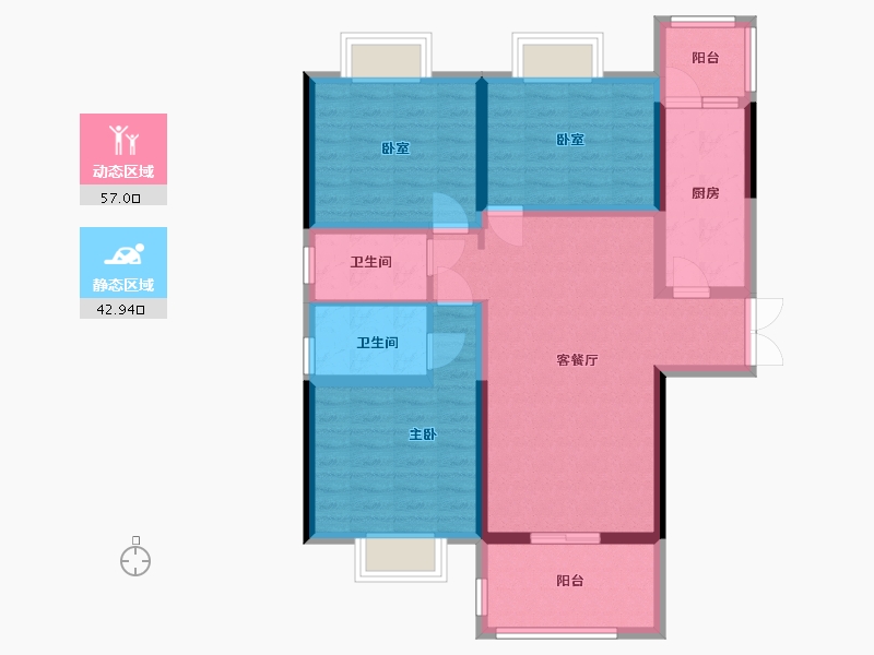 四川省-德阳市-公园里-131.96-户型库-动静分区