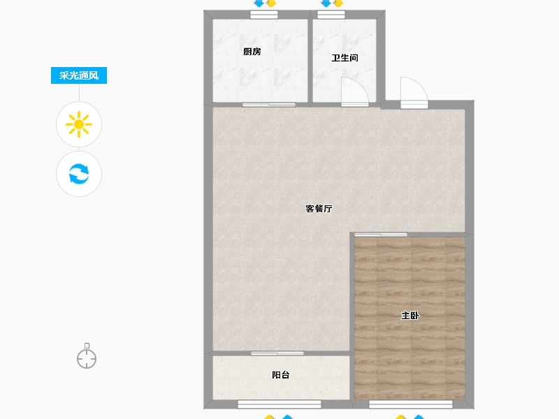 浙江省-宁波市-富力御官山-80.00-户型库-采光通风