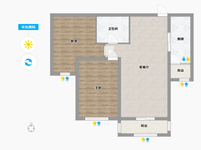 山西省-大同市-桐城新林-88.80-户型库-采光通风