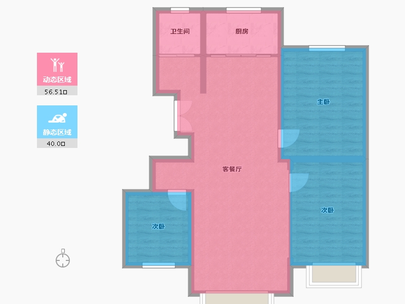 新疆维吾尔自治区-图木舒克市-唐唐书院-94.64-户型库-动静分区