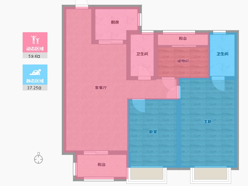 浙江省-嘉兴市-望湖名苑1期-86.40-户型库-动静分区