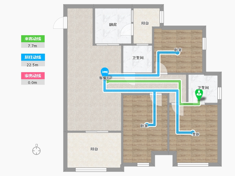 重庆-重庆市-保利观塘-84.40-户型库-动静线