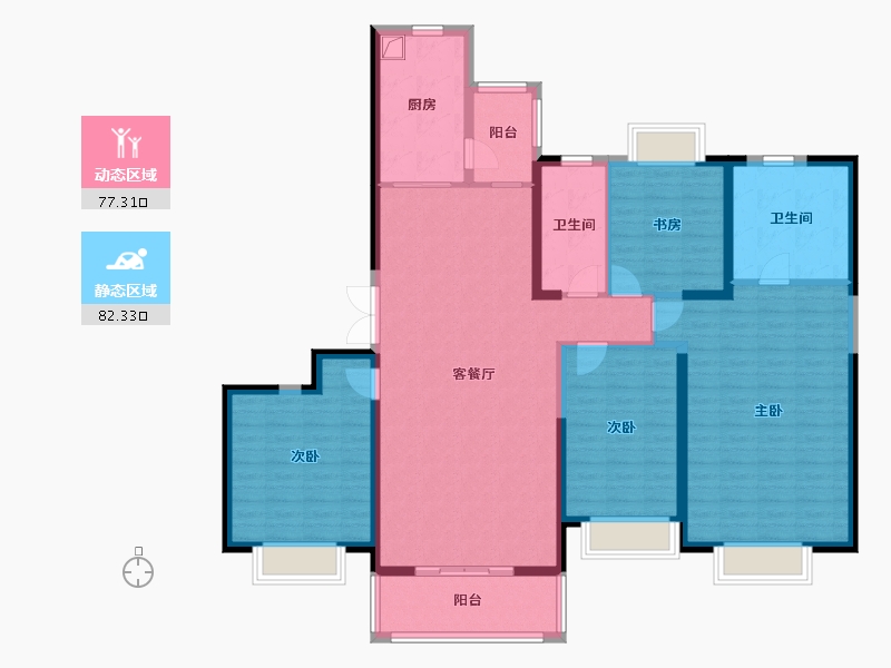 广东省-汕尾市-恒大品清首府-156.40-户型库-动静分区