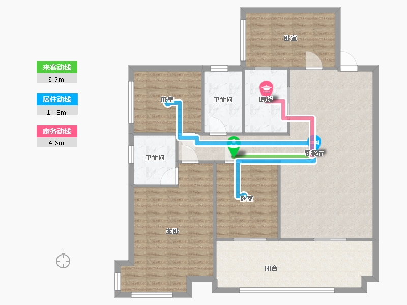 贵州省-贵阳市-保利凤凰湾-E区-102.40-户型库-动静线