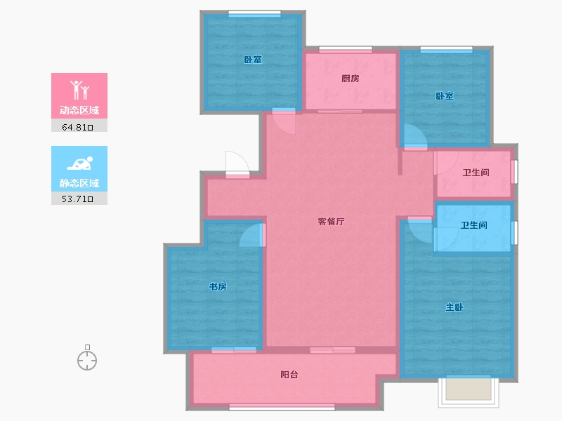 河南省-安阳市-景秀华府-112.80-户型库-动静分区