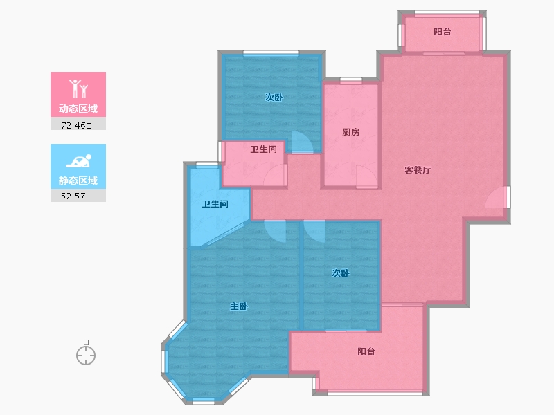 湖北省-武汉市-东方莱茵-105.01-户型库-动静分区