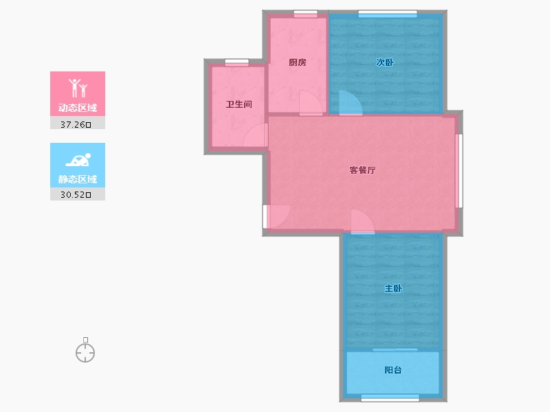 河北省-石家庄市-乾园生活小区-69.98-户型库-动静分区