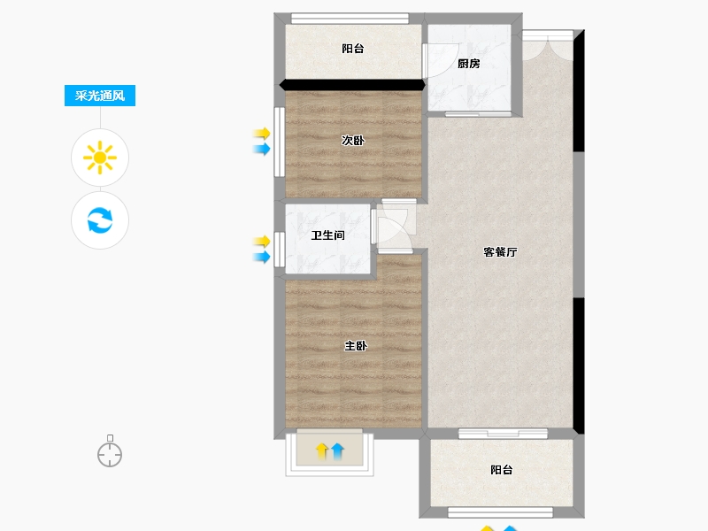 湖南省-郴州市-林邑星城-64.60-户型库-采光通风