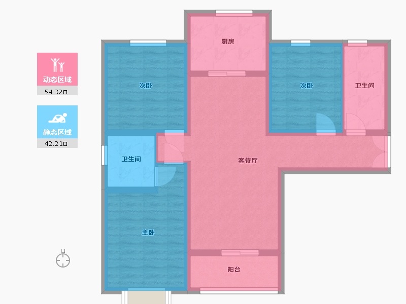 陕西省-西安市-九璟台-95.99-户型库-动静分区