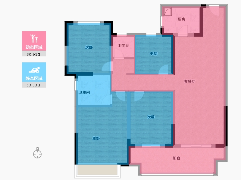 浙江省-嘉兴市-复礼嘉苑-101.60-户型库-动静分区