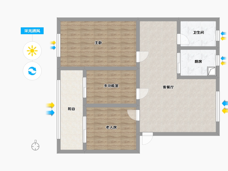 湖南省-郴州市-苏园新村住宅区-91.00-户型库-采光通风