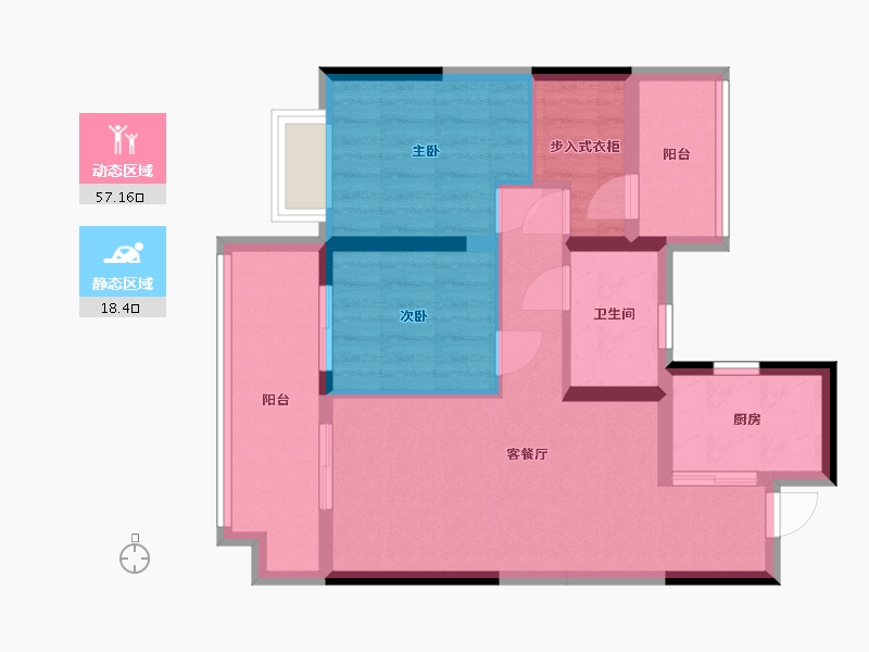 河南省-郑州市-保利·和光屿湖-72.00-户型库-动静分区