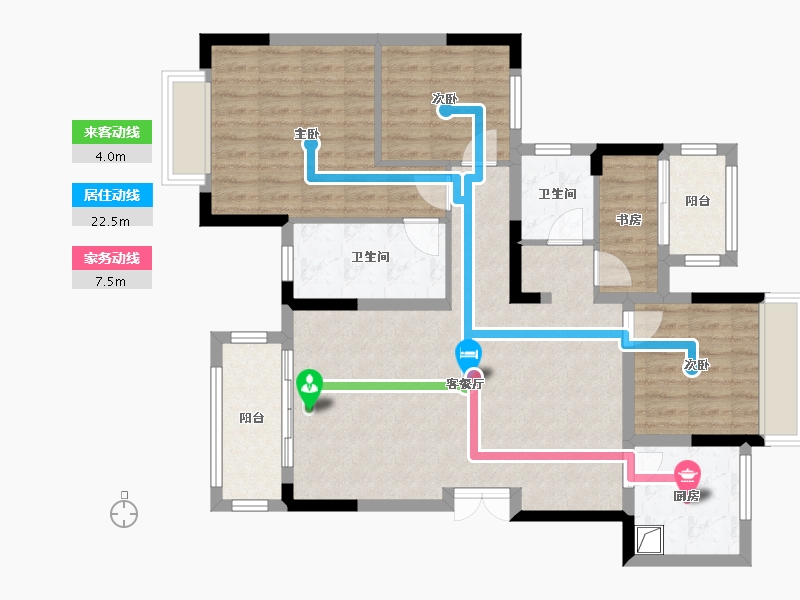 四川省-泸州市-峰景东苑-96.26-户型库-动静线