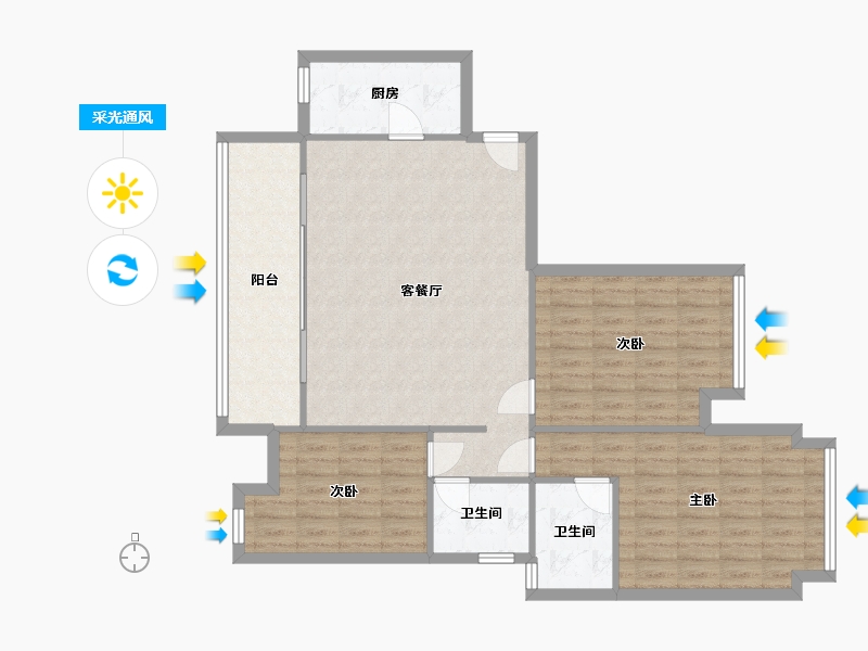 四川省-成都市-枫尚云锦-101.48-户型库-采光通风