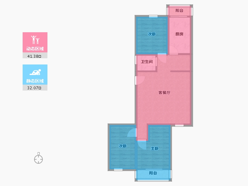 北京-北京市-郝庄家园-北区-90.16-户型库-动静分区