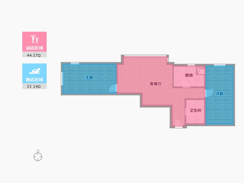 北京-北京市-SOHO现代城-75.31-户型库-动静分区