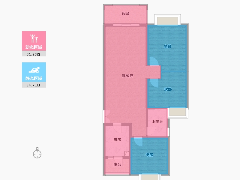 湖北省-荆门市-佳信凯旋城-93.67-户型库-动静分区