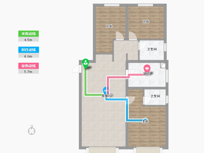 新疆维吾尔自治区-乌鲁木齐市-融创玖玺台-95.20-户型库-动静线