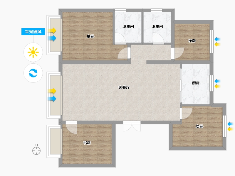 河北省-保定市-春语岚庭-98.38-户型库-采光通风