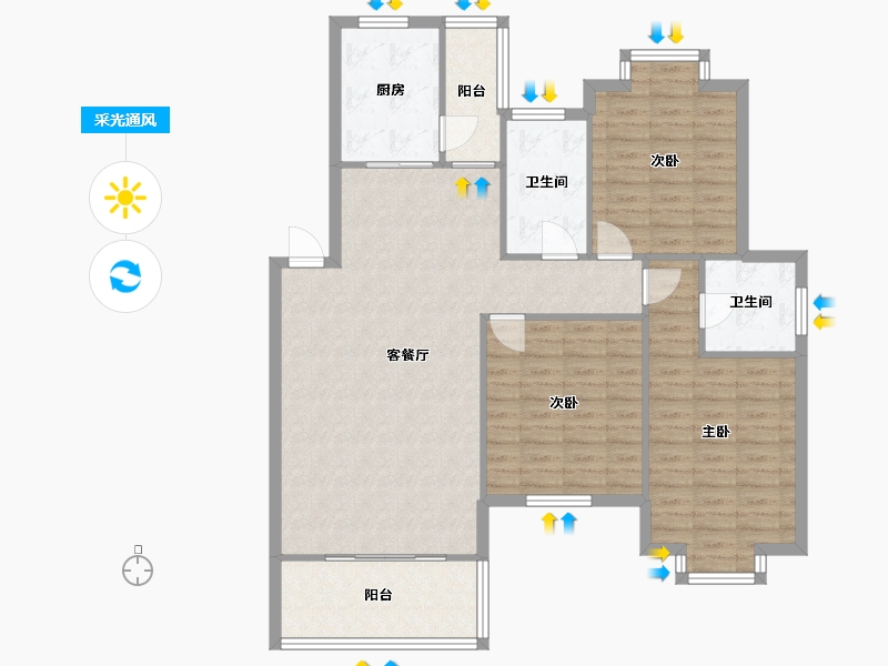 江西省-南昌市-银河城春晓苑-二区-118.00-户型库-采光通风