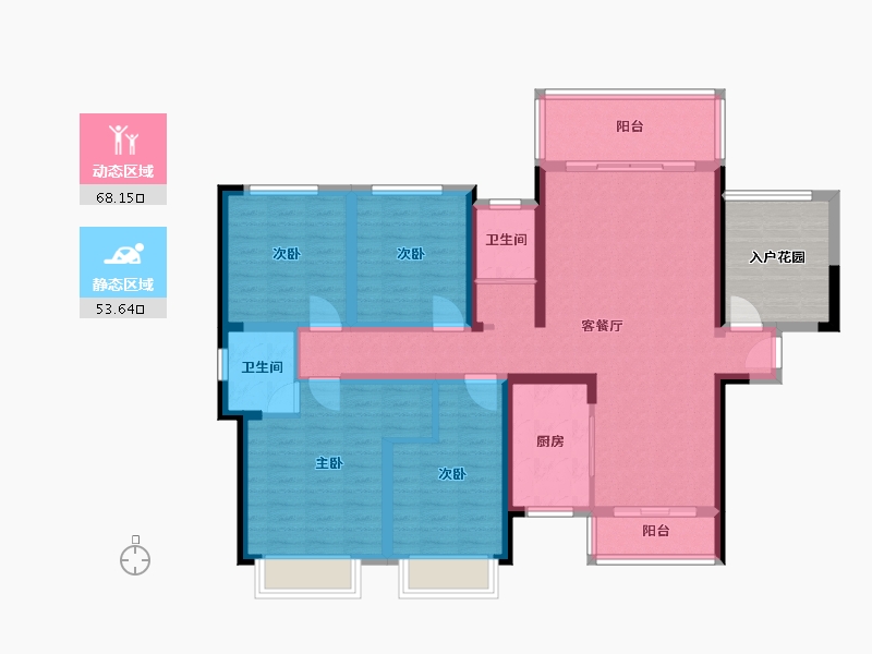 湖南省-郴州市-皇廷江山府-117.82-户型库-动静分区