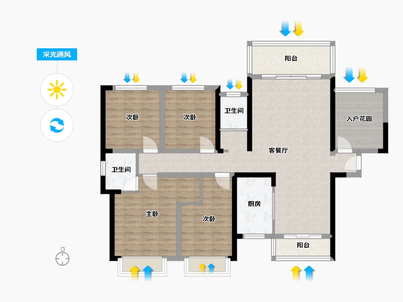 湖南省-郴州市-皇廷江山府-117.82-户型库-采光通风