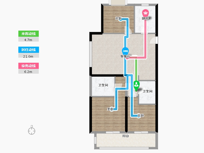 福建省-泉州市-上实海上海依云轩-101.34-户型库-动静线