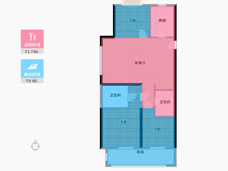 福建省-泉州市-上实海上海依云轩-101.34-户型库-动静分区