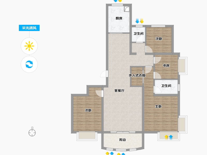 山东省-济宁市-芝兰公馆-114.80-户型库-采光通风