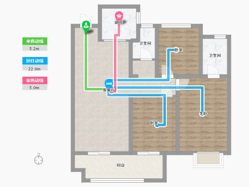 河南省-洛阳市-绿都中梁河风雅叙-89.60-户型库-动静线