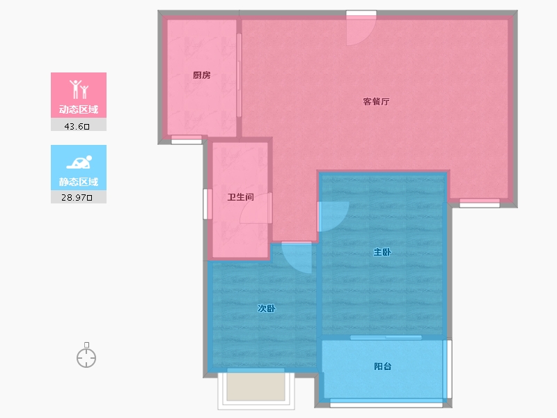 浙江省-杭州市-水印康庭-70.00-户型库-动静分区