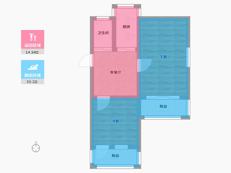 江苏省-无锡市-青山二村-45.00-户型库-动静分区