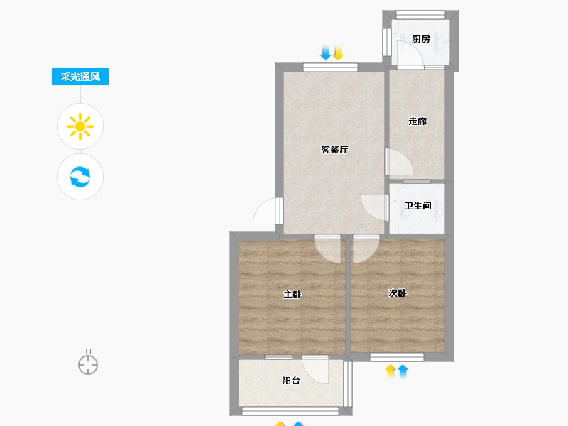 山西省-太原市-涤纶厂小区-45.22-户型库-采光通风