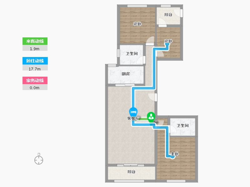 浙江省-杭州市-琅琴湾-88.47-户型库-动静线