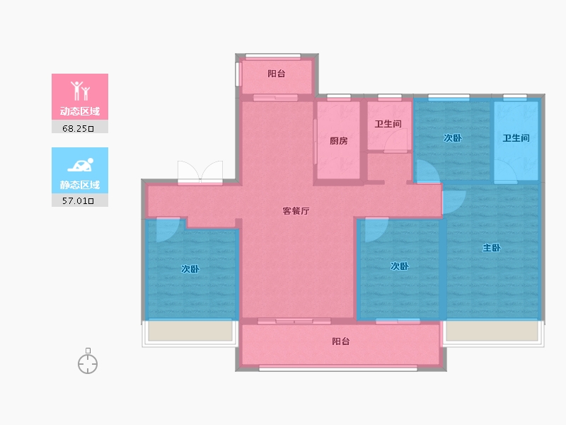 河南省-焦作市-博爱县腾飞花园-112.80-户型库-动静分区