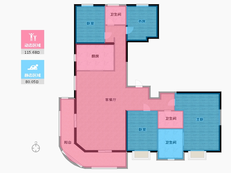 江苏省-无锡市-朗诗新郡-179.20-户型库-动静分区