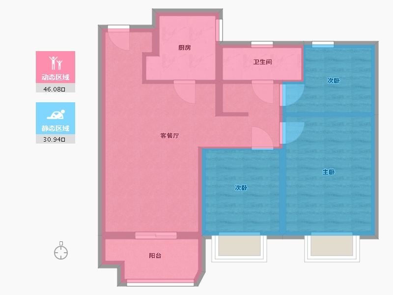 上海-上海市-融创悦城-68.00-户型库-动静分区