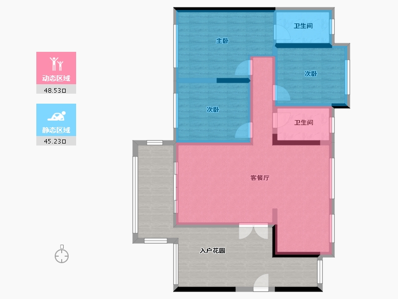 四川省-宜宾市-丽雅九里长江二期天宸-94.66-户型库-动静分区