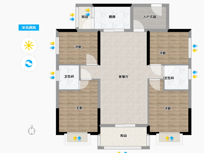 广东省-清远市-协诚翰林苑-110.00-户型库-采光通风