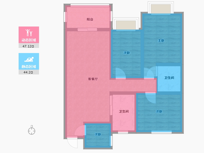 河北省-邢台市-剑桥公馆-80.37-户型库-动静分区