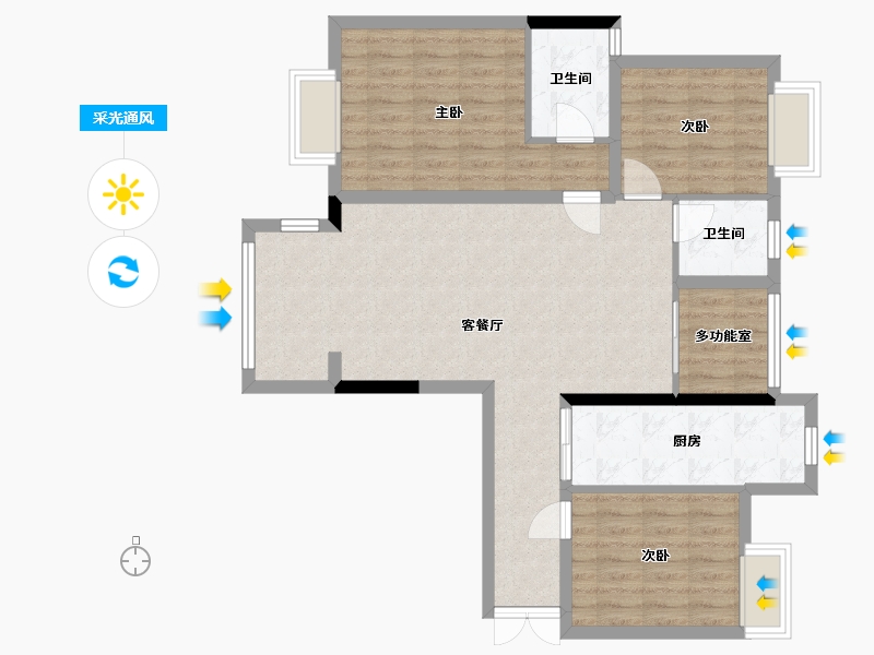 湖北省-宜昌市-兴润秋语台-92.00-户型库-采光通风