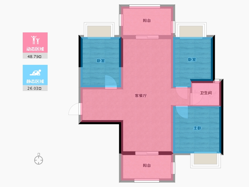 广西壮族自治区-柳州市-融协繁华里-70.18-户型库-动静分区