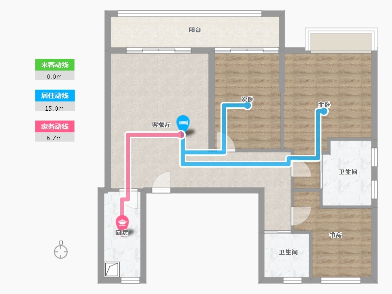 浙江省-宁波市-三里风荷-108.00-户型库-动静线