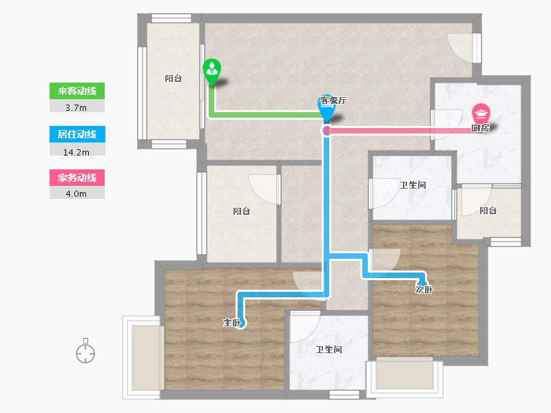 重庆-重庆市-首地江山赋悦江澜-75.39-户型库-动静线